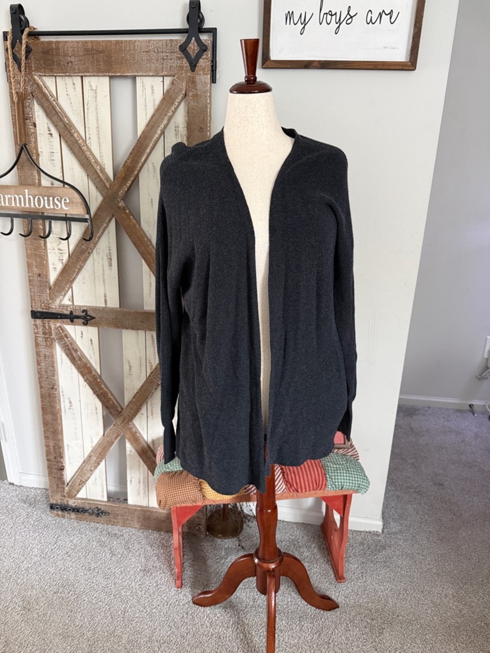 a new day Black Open-Front Women's Cardigan